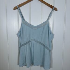 Honeylove Blisswear Cami‎ Top XL Glacier Blue Soft Tencel Mesh Shelf Bra Tank